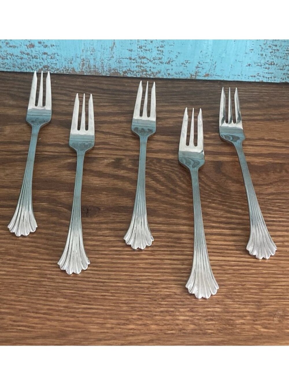 Wallace TIARA 18/8 Korea Stainless Steel Cake Dessert Forks Flatware Set of 4
